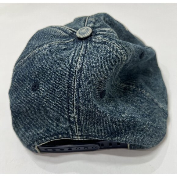 Rhude Logo-Embroidered Denim Baseball Cap in Blue main image 4